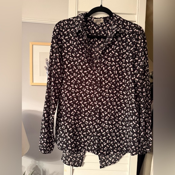Smart Set Black Cherry Button Down Shirt - Picture 1 of 3